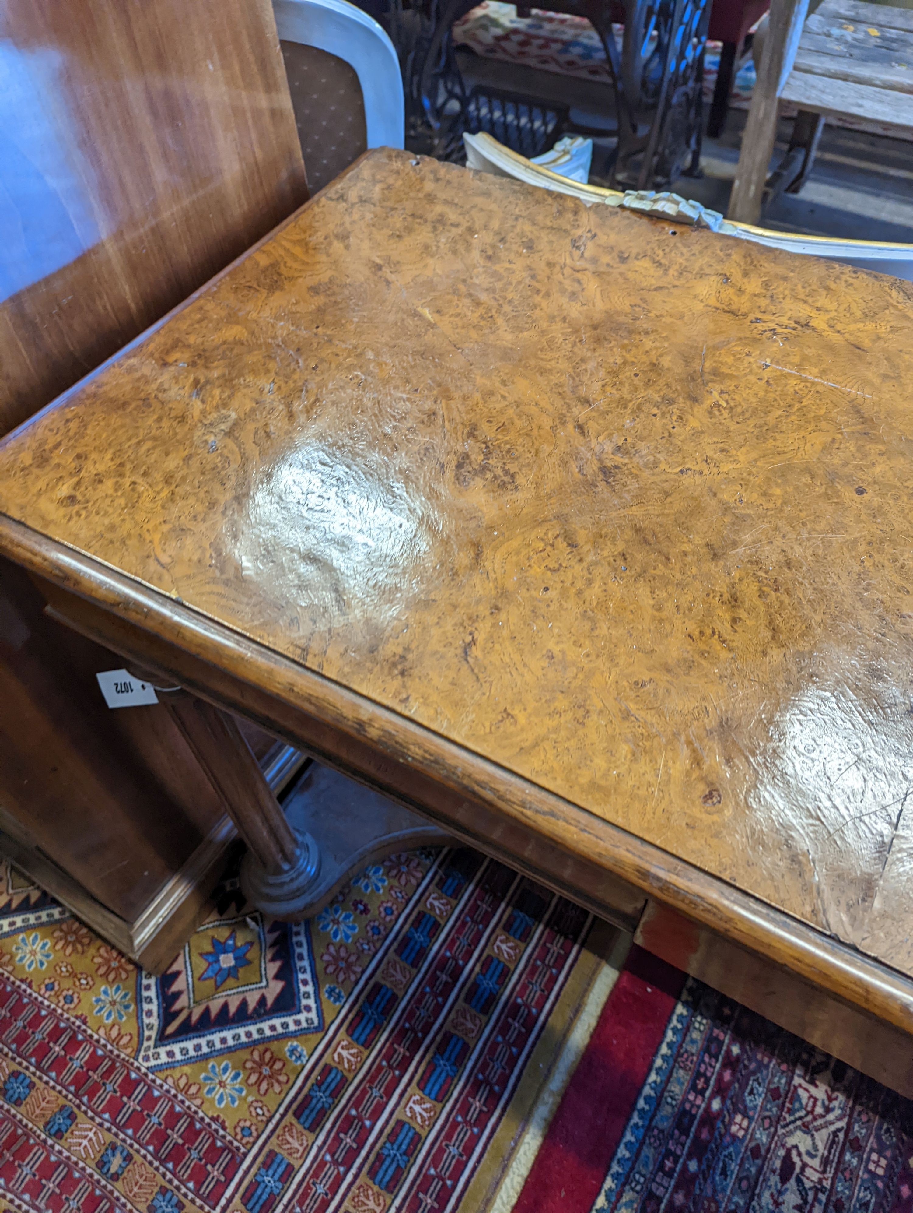 A 19th century pollarded oak console table, width 122cm, depth 53cm, height 85cm